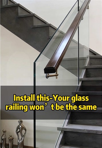 Install this-your glass railing won’t be the same☺️☺️ #stainlesssteel #glassrailing #Glassfixingclip #staircase #hardware