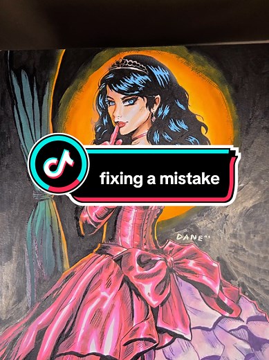 One of those... I can't believe i made this mistake. let me tell you I have a family of artists who saw me draw each stage, pencils, inking, and coloring and none of us noticed it but ooooooone youtube commentor did. #artmistake #princess #artblog #artjourney
