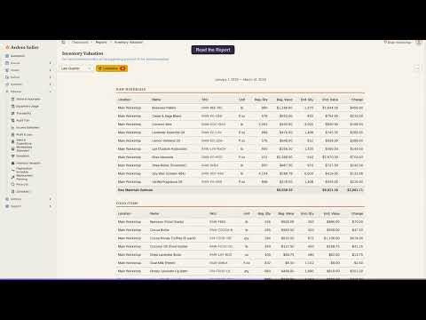How to Run an Inventory Valuation Report in Ardent Seller
