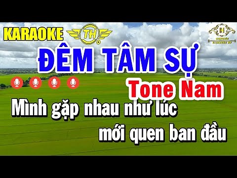 Đêm Tâm Sự Karaoke Tone Nam ( Dm ) Nhạc Sống Dễ Hát | Trọng Hiếu