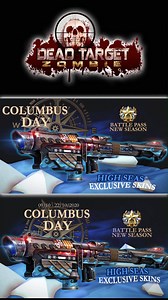 Hi guys, Are you ready for the new gun set?! ✨The High Seas gun set ✨with new abilities! Get it easily by playing 🚦 The High Seas 🚦 event starts from Oct 9th to Oct 22nd. Join us now, our survivors! 🔫 ----- 🤖 Android: http://bit.ly/deadtargetAndroid 🍎 iOS: http://bit.ly/deadtargetiOS | Dead Target
