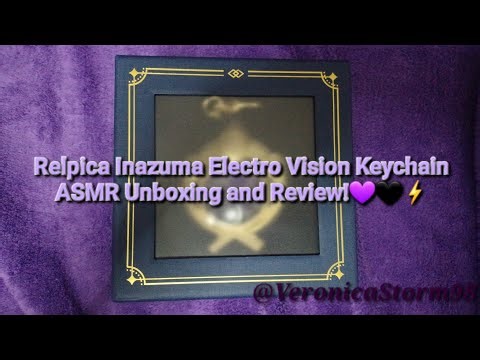 Replica Inazuma Electro Vision Keychain ASMR Unboxing and Review!💜🖤⚡️