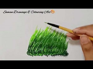 How to Draw Realistic Grass | Easy Realistic Grass Painting with Flowers Step by Step Toturial ✨