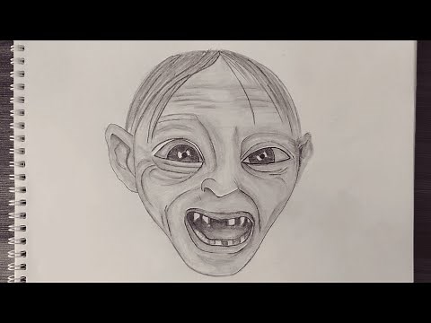 How to Draw Gollum from Lord of the Rings LOTR | The Hobbit Gollum Pencil Sketch