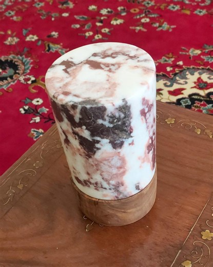 Handcrafted Marble Lamp – Natural Rose & White Stone | Minimalist Boho Design | Stress Relief and Reiki - Etsy