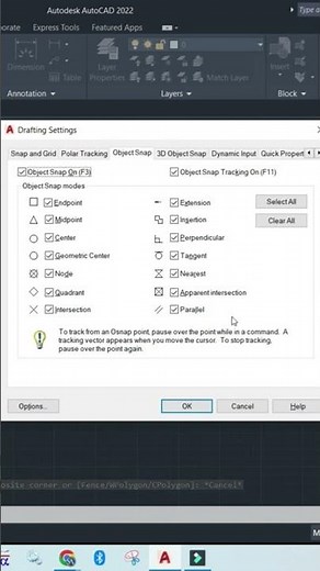 Drafting Settings in AutoCAD #autocad #tutorial