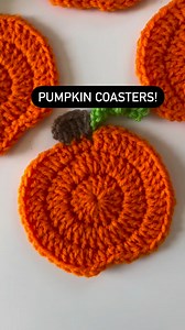 What do you call a dropped pumpkin? A squash! 🎃 Check out these cute crochet pumpkin coasters by Repeat Crafter Me to decorate your fall table! Get the pattern: https://bit.ly/44ZmRQP Shop the yarn: https://bit.ly/3ZozgMU | Yarnspirations