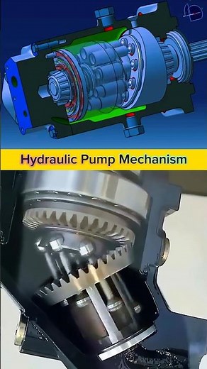 Hydraulic Pump Mechanism | Internal Working Animation and Real Cut-Section View in Action #shorts