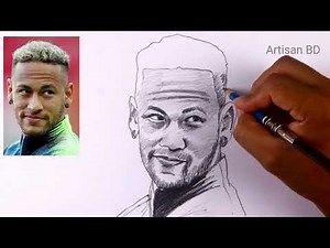 Neymar Jr. Face Portrait Drawing 😍 How to Draw Neymar Step By Step | Easy Pencil Sketch