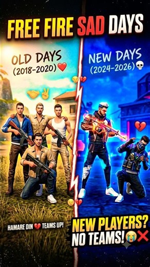 free fire old days🥹 vs new days😭 || #freefire #shorts #trending #viral