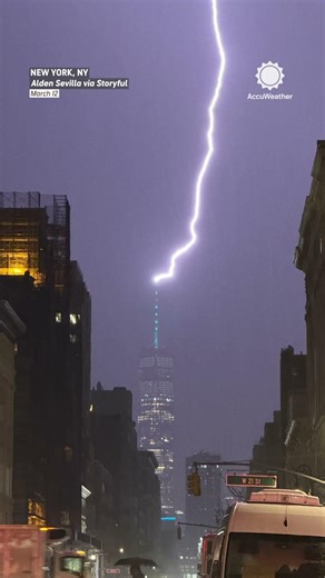 World Trade Center Gets Struck by Incredible Lightning During Storm