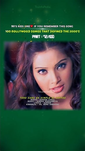 Tere Sang Ek Simple Si Coffee ❤️| Zameen (2003) | 100 Bollywood Songs | Part 72 #bollywood #shorts