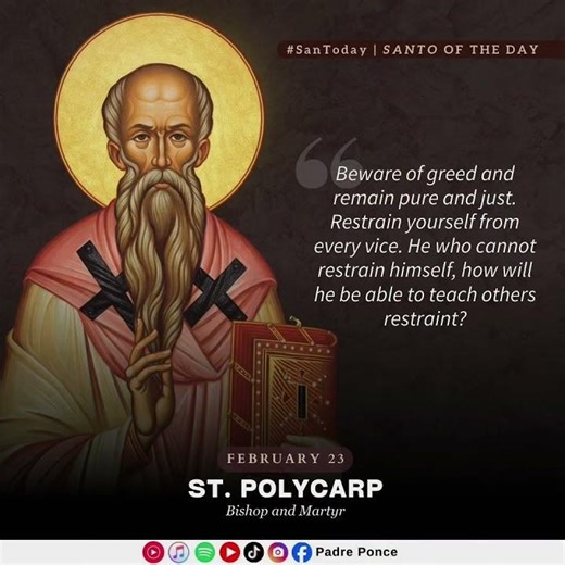 St. Polycarp, pray for us 🙏✝️