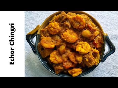 Echor Chingri | Bengali Style Jackfruit Curry with Prawns Recipe | Easy Kathal Recipe