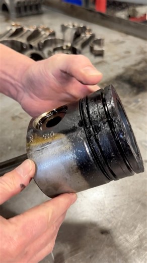 5.9L Cummins piston damage, who knows what caused it? Dave’s looking for a Sherlock Holmes to solve the mystery #cummins #autoshop #autorepair #carrepair | Dave's Auto Center