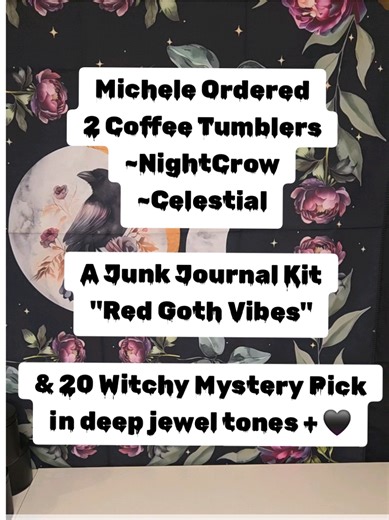 @Michele ordered 2 of the new coffee tumblers, a Junk Journaling pack & a 20 Witchy Mystery ball-pick. She asked for deep/rich Jewel Tones & has a 2nd Order of a Delux Witchy Bundle in Forest Greens, that also played off the deep hues of this order🥰 #stationaryhaul #asmr #witchyvibes #witchythings #junkjournalsupplies