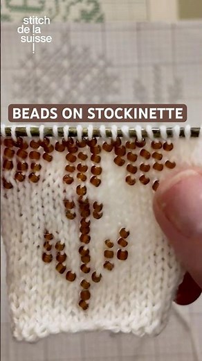 Beads on Stockinette from a Cross-Stitch Pattern #knitting