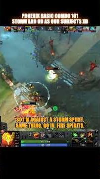 Phoenix Combo 101 — Dive + Fire Spirits 🔥 #dota2 #phoenix #stormspirit #outworlddevourer #phoenixmid