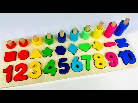Learn Numbers, Shapes and Animals Shape Matching Puzzle | Preschool Toddler Learning Kids Video