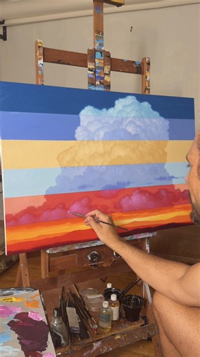 Cloud Painting Tutorial: Acrylic Landscape Clouds Step-by-Step