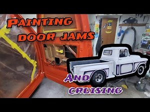 Painting C10 Door Jams at Home and Cruising 55 Chevy