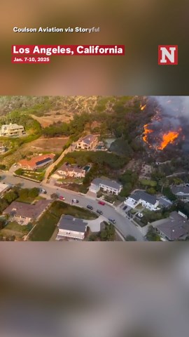 Aerial Footage Shows Firefighting Efforts In Los Angeles From Above