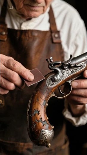 Rusty Old Gun Restoration in 30 Seconds #shorts