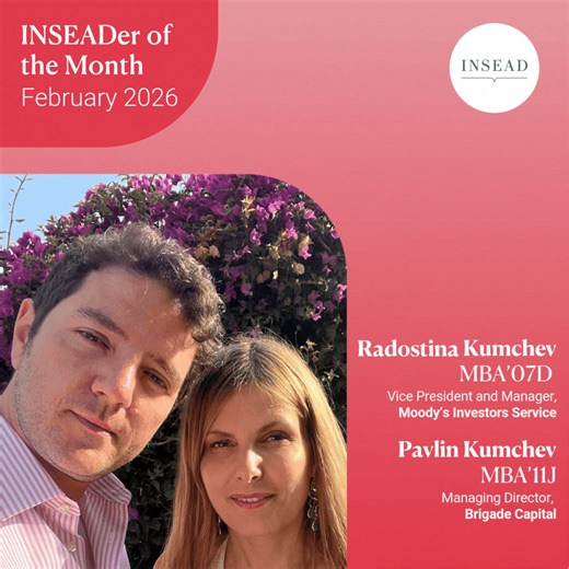 Meet our INSEADers of the Month for February 2026: Radostina Kumchev MBA'07D and Pavlin Kumchev MBA'11J! For Radostina and Pavlin, leadership has never been about titles. It's about impact. Both have built successful finance careers across multiple continents. But their real focus is elsewhere: creating pathways for the next generation. They fund scholarships. They mentor young professionals. They remain deeply engaged with INSEAD, not out of nostalgia, but out of responsibility. Their philosoph