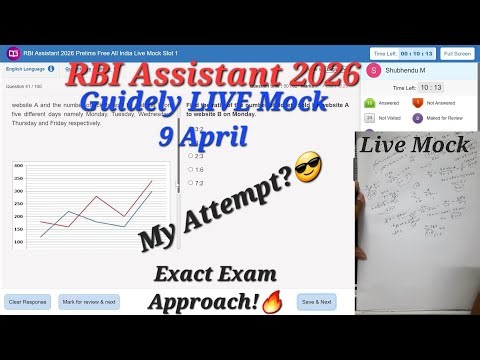 GUIDELY RBI Assistant 2026_LIVE Mock 9 April (Slot 1) | My Attempt🔥😎 | #guidely #rbi #ibps