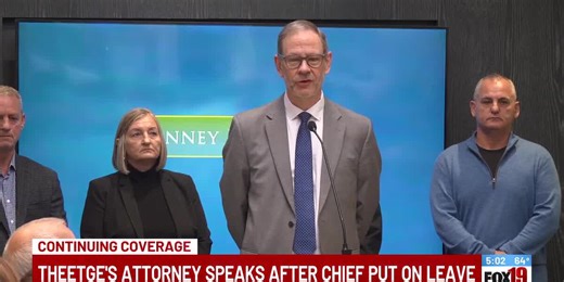 Theetge's attorney speaks after chief put on leave