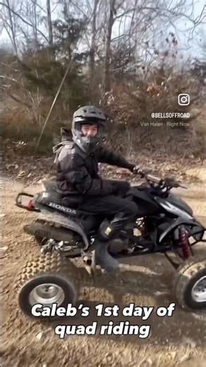 Caleb Bells first time trail riding a Honda trx450r quad