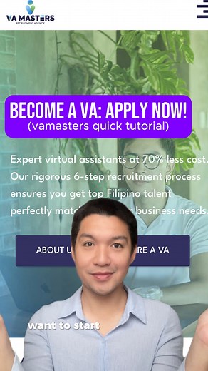 Become a VA, apply now! Here's quick and easy steps to apply at VA Masters. #VAMasters #NowHiring #WorkFromHome #RemoteJobsPH #VirtualAssistantLife #CareerSwitch #FYP | VA Masters - VA Jobs in the Philippines