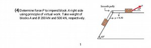 (4) Determine force P to impend block A right side using princi... | Filo