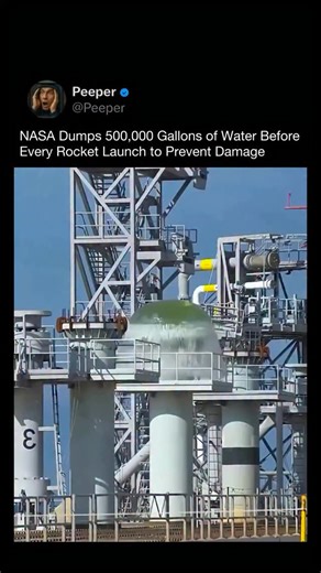 PEEPER on Instagram: "Before a rocket ever leaves the ground, NASA releases hundreds of thousands of gallons of water onto the launch pad in a matter of seconds. This isn’t for cooling the rocket — it’s to protect it. At liftoff, rocket engines generate extreme acoustic energy. The sound waves can be so powerful they reflect off the pad and back into the vehicle, potentially damaging engines, fuel lines, or onboard systems before the rocket even clears the tower. The water deluge system absorbs 