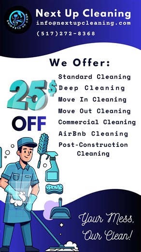 Next Up Cleaning | First time? We like making great first impressions 😉✨ Enjoy $25 OFF your first cleaning appointment when you use code: NEXTUP. Because a... | Instagram