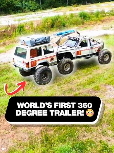 It does a 360 😱 @sbxcars Thx - bleepinjeep (IG) #gooseneck #trailers #offroad