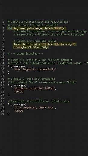 Make Python Inputs Optional with Default Parameters #shorts