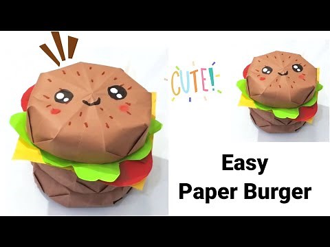 Origami burger tutorial How to make paper burger | how to make paper things|Btsmeal|diy burger craft