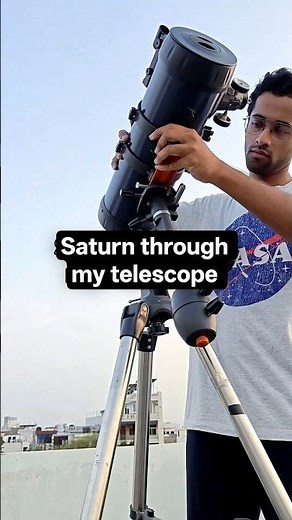 Saturn through my Beginner Telescope Celestron Astromaster 114eq #astronomy