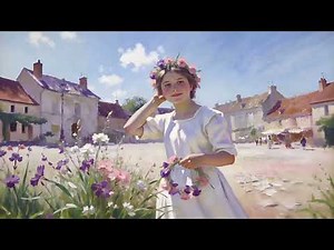 Medieval Girl's Life Scene | Van Gogh Style