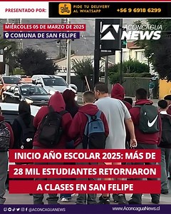🔴#SANFELIPE Más de 28 mil estudiantes retornaron a las aulas de clase: Autoridades locales evalúan positivamente el inicio del año escolar 2025 en San Felipe Este miércoles 5 de marzo, las autoridades locales de San Felipe, encabezadas por el Delegado Presidencial Provincial, Daniel Muñoz Pereira, y la alcaldesa Carmen Castillo Taucher, realizaron una evaluación positiva del primer día de clases del año escolar 2025. En ese contexto, acompañados por el Subprefecto, Teniente Coronel Garrido, y e