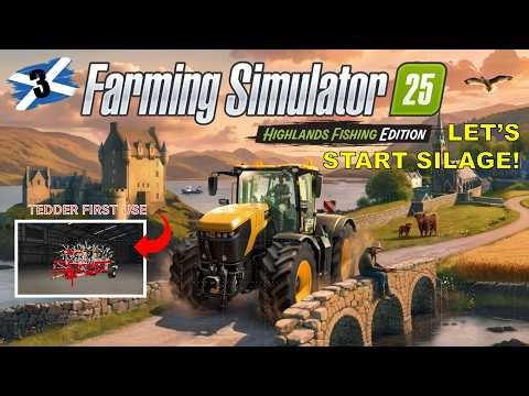 First Grass Cut & Barley Harvest Continues! | Farming Simulator 25 Highlands Edition