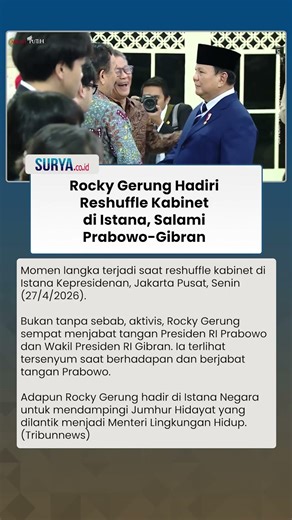 Rocky Gerung Salami Prabowo hingga Rangkul Gibran seusai Reshuffle Kabinet di Istana