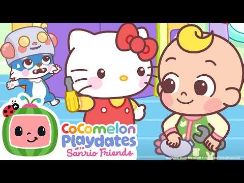 Head Shoulders Knees and Toes 🤖 | NEW ✨ CoComelon Playdates with Sanrio Friends