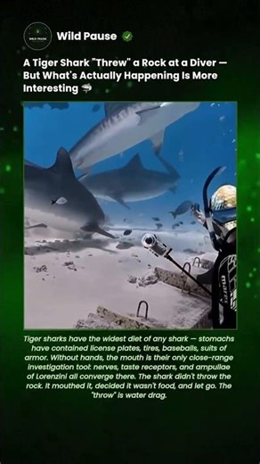 Tiger Sharks Have the Widest Diet of Any Shark — That Includes Testing Rocks #shorts