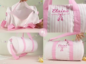 Personalized Ballet Bag: Striped Dance Duffle, Embroidered Ballerina Gift - Etsy