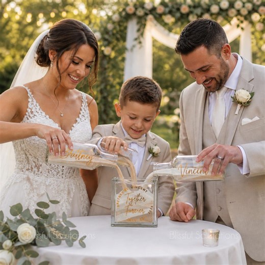Family Unity Sand Ceremony Set With Kids, Wedding Ceremony Including Children, Personalized Unity Ritual Keepsake - Etsy