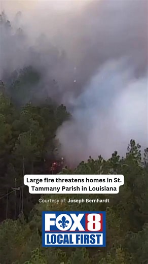 285K views · 1.8K reactions | Drone video was captured by Joseph Bernhardt of the large fire threatening homes in the Pearl River area of St. Tammany Parish. https://www.fox8live.com/2025/10/24/large-fire-threatens-homes-st-tammany-parish/ | WVUE FOX 8 | Facebook