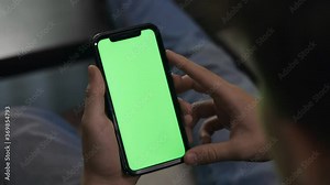 Cell phone, green screen, texting, app, chat, chroma key, technology, smartphone, digital, teenager, male, young adult, hand, communications, display, finger, greenscreen, hand, internet, message, mob