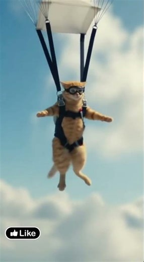 Skydiving Cat Takes the Leap! 🪂🐱